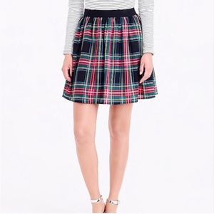 J.Crew pleated mini skirt plaid elastic waist